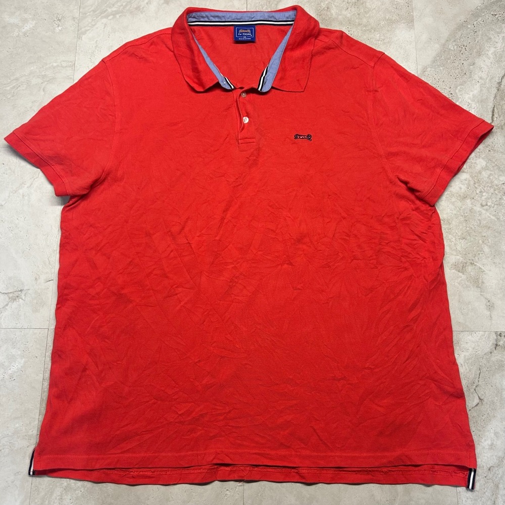 Le Tigre Polo Shirt Red Mens XXL Short Sleeve Pique Cotton Classic Logo 0611